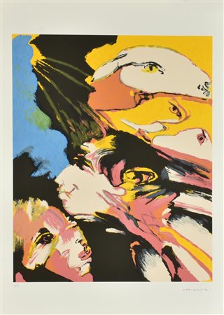 Remo Brindisi VOLTI serigrafia su carta, cm 70x50; es. P.A. firma