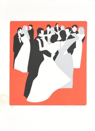 Marco Lodola IL BALLO serigrafia su carta Fabriano, cm 70x50: es. 13/30 firma...