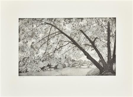 Federica Galli EL VALENTIN incisione su carta, battuta cm 28x50, foglio cm...