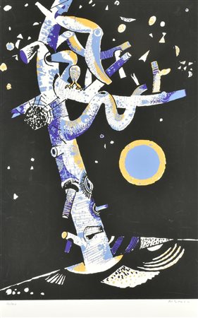 Federico Righi LA NOTTE serigrafia su carta, cm 52x32; es. 44/100 firma