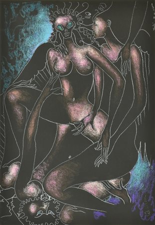 Sebastian L'ENFER serigrafia su carta ritocata a mano, cm 35x50; es. 4/5...