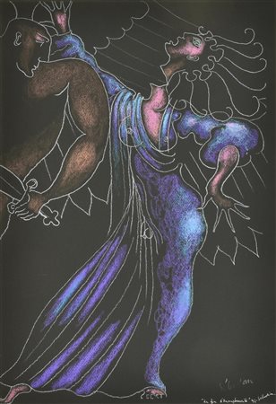 Sebastian LA FIN D' HERMAPHRODITE serigrafia su carta ritoccata a mano, cm...