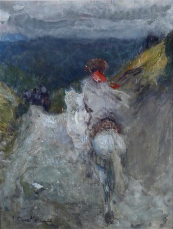 Cavalleri Vittorio, Strada con figura a cavallo