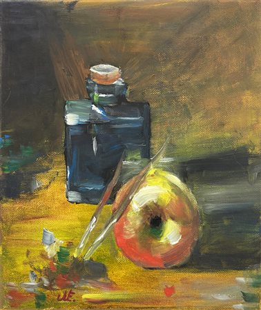 FAUSTO MERLIN
Natura morta con calamaio e pennelli  