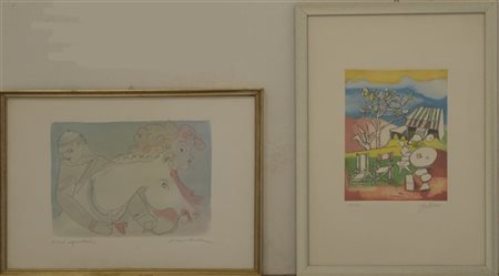 Gentilini - Tamburi - Maccari Lotto composto da tre litografie a colori di sogge