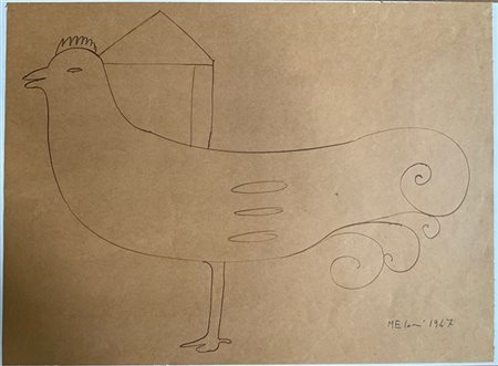 Gino Meloni "Senza titolo" 1947
china su carta
cm 32x43,5
firmato e datato in ba
