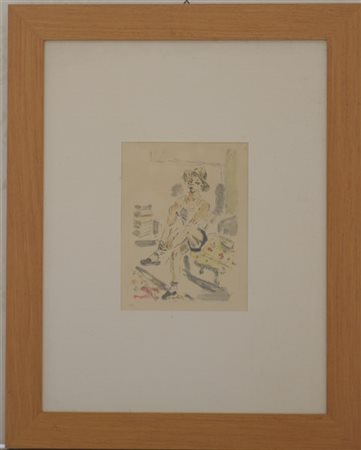 Filippo De Pisis "Senza titolo" 
litografia a colori
cm 28x21. In cornice (lievi