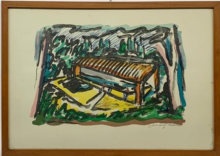 Luigi Bartolini "Fonte di campagna" 1961
litografia a colori
cm 44x64
numerata 1