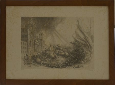 Riccardo Tommasi Ferroni "Senza titolo" 
acquaforte
(lastra cm 34,5x49; foglio c