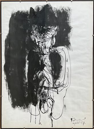 Bepi Romagnoni "Senza titolo" 1957
china su carta
cm 70x50
firmato e datato in b