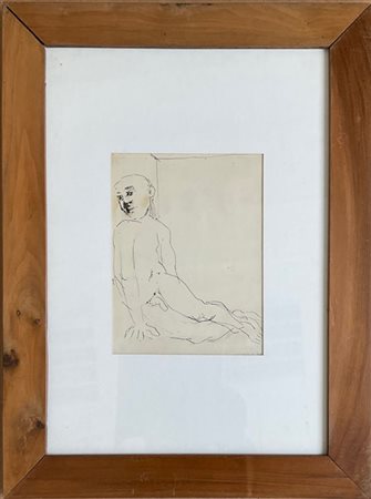 Franco Francese "Raskolnikov" 1947
china su carta
cm 25x19,5
firmato e datato in