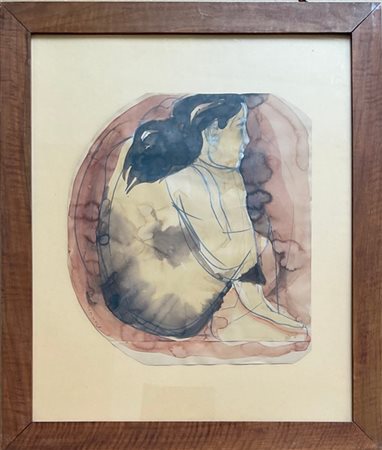 Franco Francese "Senza titolo" 
tecnica mista su carta sagomata
circa cm 44x40
f