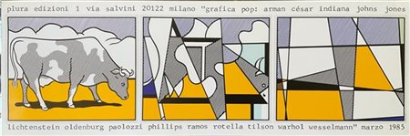 Manifesto originale edito in occasione della mostra collettiva "Grafica Pop", s