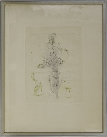 Hans Bellmer "Senza titolo" 
acquaforte a colori
(lastra cm 39,5x29,5; foglio cm