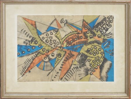 Umberto Mastroianni "Senza titolo" 
acquaforte e calcografia - prova di stampa
c