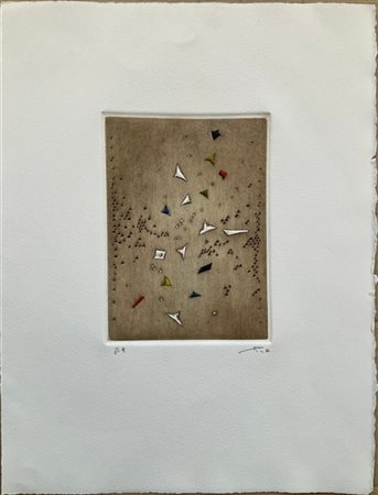 Arthur Luiz Piza "Fondalion C" 
acquaforte e gaufrage
(lastra cm 17,8x12,7; fogl