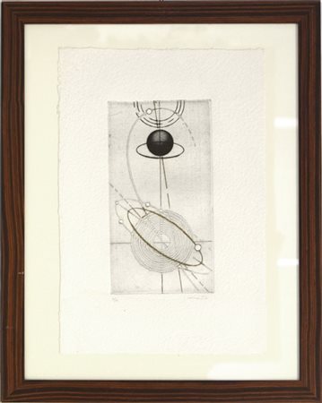 Walter Valentini "Senza titolo" 
acquaforte e calcografia
(lastra cm 34,5x18,5;