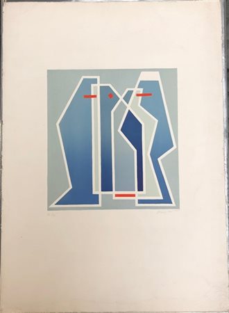 Mario Radice "Senza titolo" 
litografia a colori
cm 70x50
numerata 42/75 e firma
