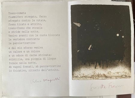 Giosetta Fioroni "Treno - Cometa" 1991
acquatinta e puntasecca
(lastra cm 39,5x3