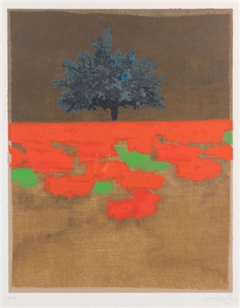 CARLO MATTIOLI (Modena 1911 – Parma 1994) "Senza titolo". Litografia a colori...