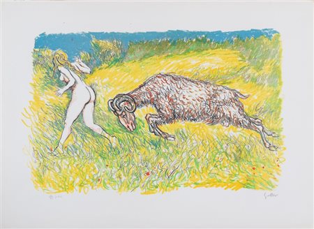 RENATO GUTTUSO (Bagheria 1911 - Roma 1987) "Segno zodiacale dell'Ariete",...