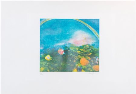 NINO CORDIO (Santa Ninfa 1937 - Roma 2000) "L'arcobaleno", 1973. Incisione ad...