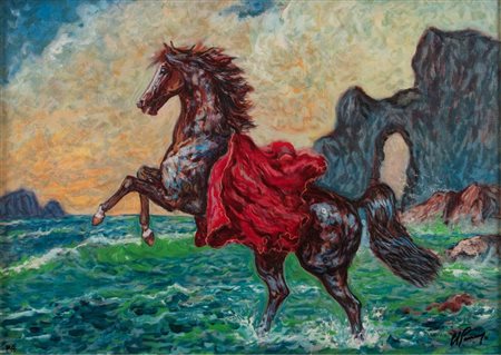 GIOVAN FRANCESCO GONZAGA (Milano 1921 - 2007) "Carriero tra le acque"....