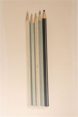 PIERO MANAI (Bologna 1951 - 1988) "Matite", 1979. Litografia a colori su...