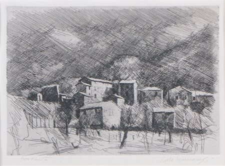 PAOLO MANARESI (Bologna 1908 - 1991) "Appennino bolognese", 1954. Incisione...