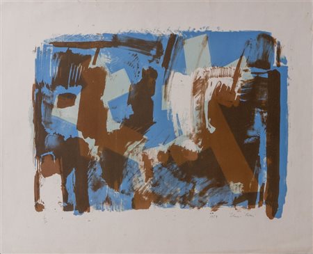 ILARIO ROSSI (Bologna 1911 - 1994) "Senza titolo", 1959. Litografia a colori...