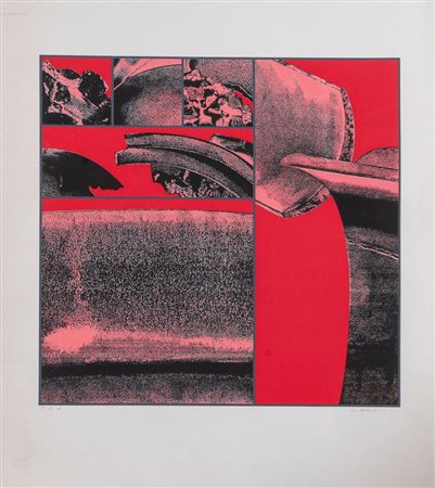 CARLO ZAULI (Faenza 1926 - 2002) "Senza titolo". Litografia a colori su...