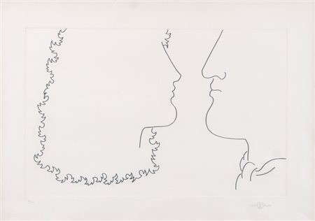 PALOMA PICASSO (Villauris 1949) "Senza titolo". Litografia a colori su carta....