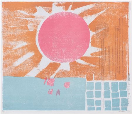BRUNO SAETTI (Bologna 1902 - 1984) "Sole", 1977. Litografia a tecnica di...
