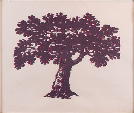 MARIO SCHIFANO (Homs 1934 - Roma 1998) "Albero della vita", anni '70....