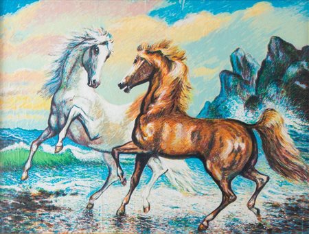 GIOVAN FRANCESCO GONZAGA (Milano 1921 - 2007) "Senza titolo". Litografia a...