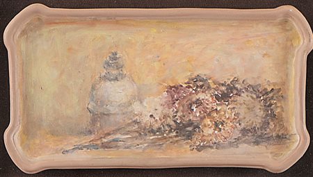 NORMA MASCELLANI (Bologna 1909 - 2009). "Natura morta". Olio su vassoio in...