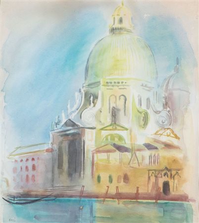 ILARIO ROSSI (Bologna 1911 - 1994) "Venezia, Chiesa della Salute", anni '40....