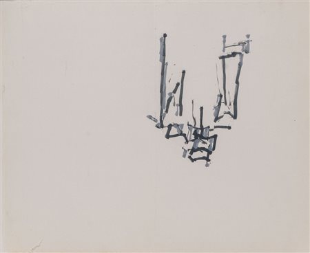 SERGIO ROMITI (Bologna 1928 - 2000), attr. Coppia di tecniche miste su carta....