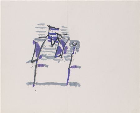 SERGIO ROMITI (Bologna 1928 - 2000) attr. Tenica mista su carta. Cm 47x59.