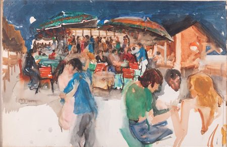 FARPI VIGNOLI (Bologna 1907 - 1997) "La Balera". Acquerello su carta. Cm...