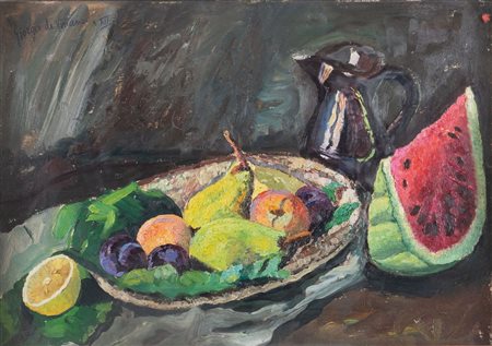 GIORGIO DE VINCENZI (Ferrara 1884 - Bologna 1965) "Natura morta". Olio su...