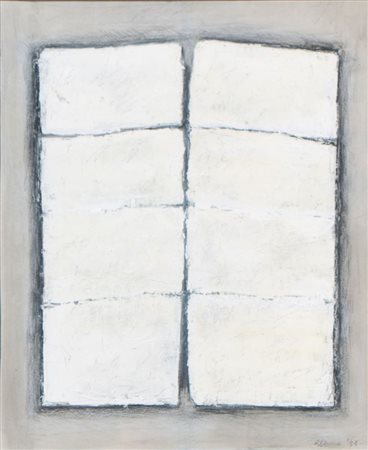 ROSANNA LANCIA (Roma 1925) "Homo", 1993. Carbone grasso e matita su stucco....