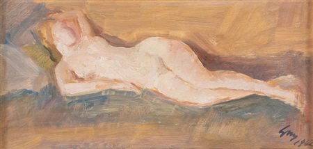 GINO MARZOCCHI (Molinella 1895 – Bologna 1981) "Nudo disteso", 1942. Olio su...