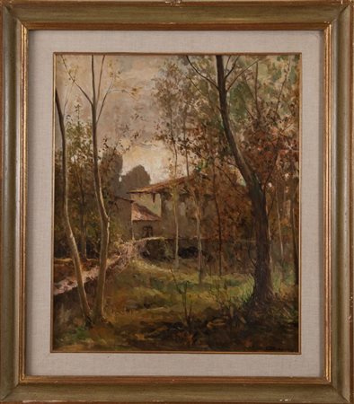 OSVALDO CURANDAI (Firenze 1931 - Rignano 2019) "Paesaggio". Olio su tela. Cm...