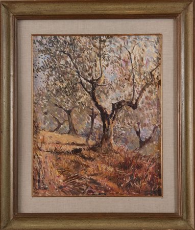 OSVALDO CURANDAI (Firenze 1931 - Rignano 2019) "Paesaggio". Olio su tela. Cm...