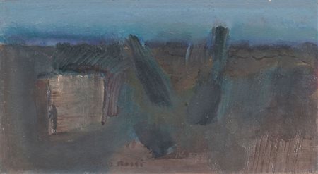 ILARIO ROSSI (Bologna 1911 - 1994) "Pianura all'imbrunire", 1960. Olio su...