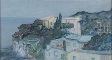 LUIGI BIANCHI (1911-1994) "Paesaggio", 1963. Olio su tela riportata...