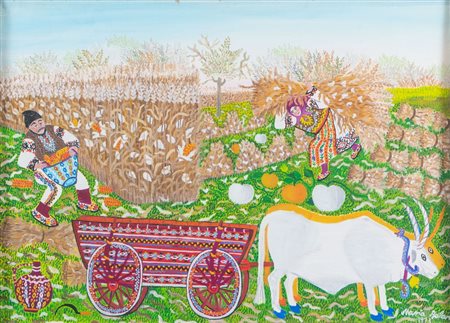 MARIJA BALAN (Uzdin 1923 - ? 2008) "Senza titolo", 1973. Olio su tela. Cm...