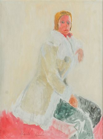 CARLO LEONI (Bologna 1925 - Vergato 1982) "Ritratto". Olio su tela. Cm 40x30....