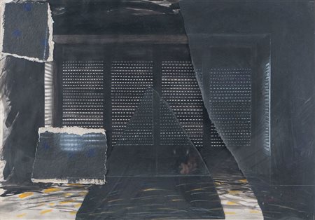 ADRIANO ALTAMIRA (Milano 1947) "Finestra", 1982. Tecnica mista e collage su...